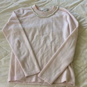 Cashmere crew neck sweater pale pink
